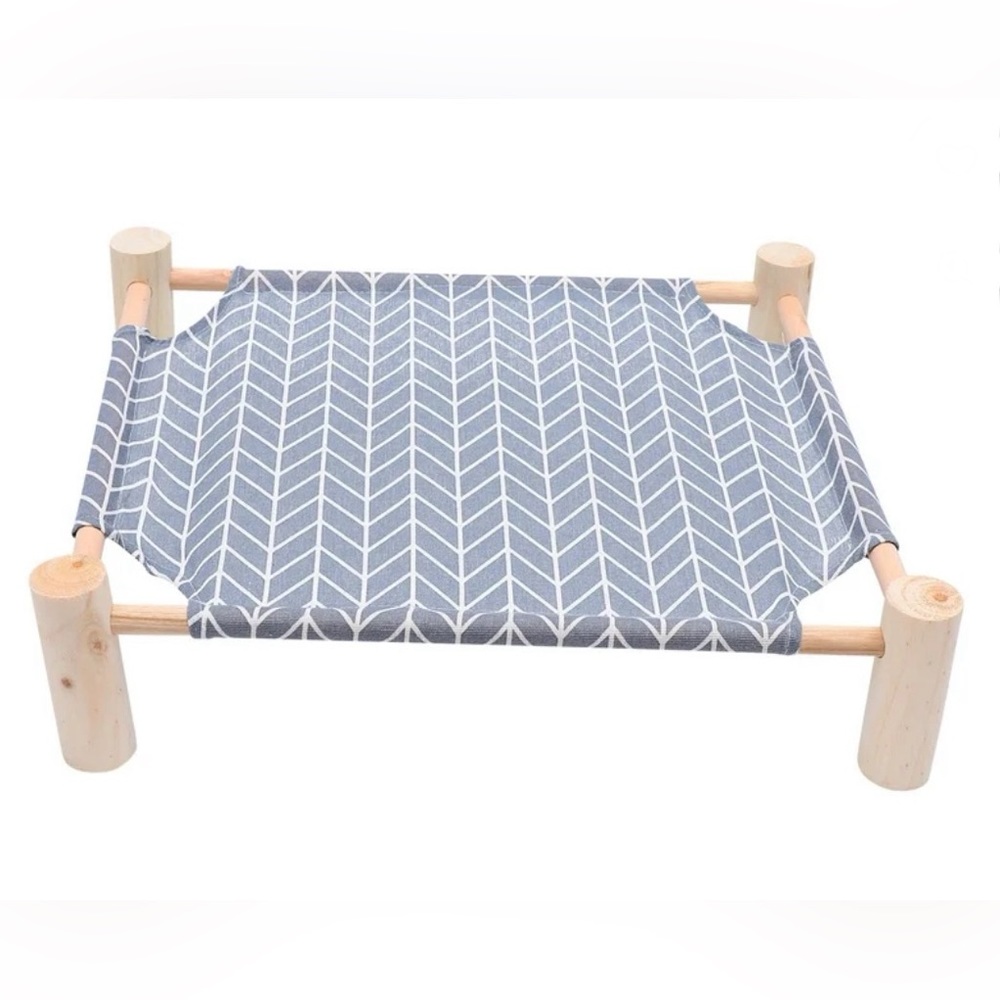 Pet Hammock Bed for Cat & Dog, Pet Cooling Bed, Raised Bed Wood - Indoor/Outdoor